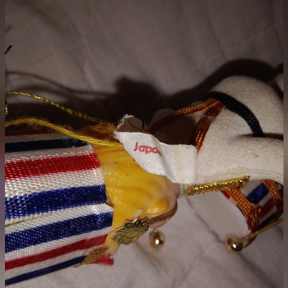 Mid Century Modern Christmas Drummer Boy Tree Ornament Flocked - Picture 9 of 9